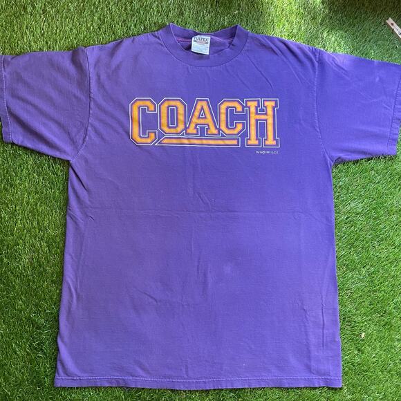 Vintage 90s TV Sitcom Coach Purple T-Shirt Size XL - Picture 1 of 6